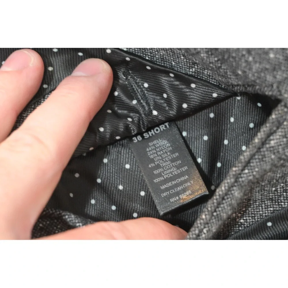 Express Blazer Men 36S Grey Textured Elbow Patches Two Button Excellent